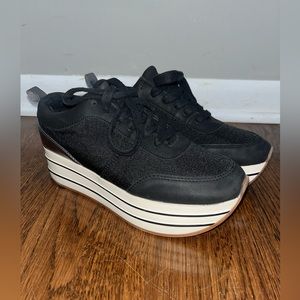 Zara platform sneakers, black